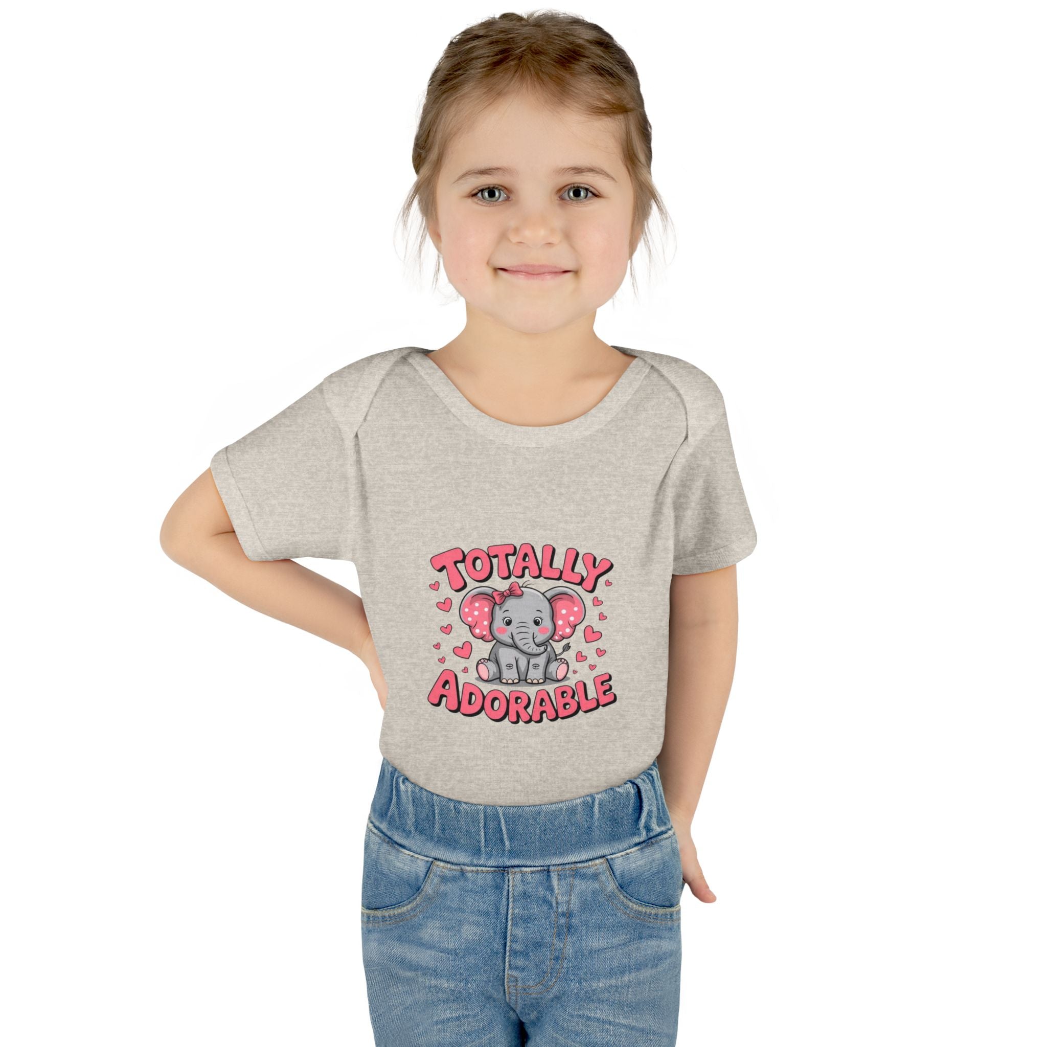 Infant Bodysuit — "Totally Adorable" Pink Elephant Baby Onesie