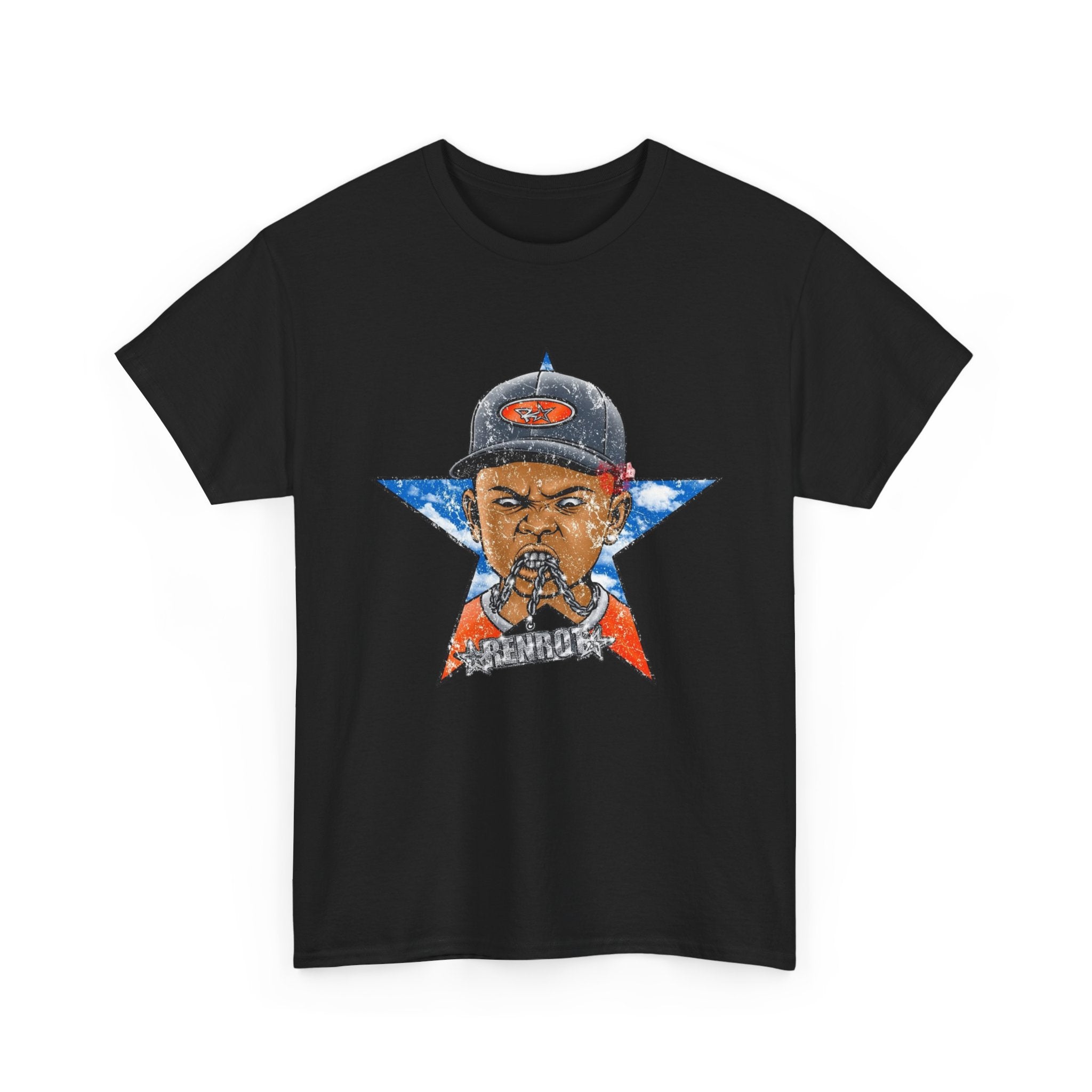 Graphic Tee — Patriotic Star Hip-Hop Portrait T-Shirt